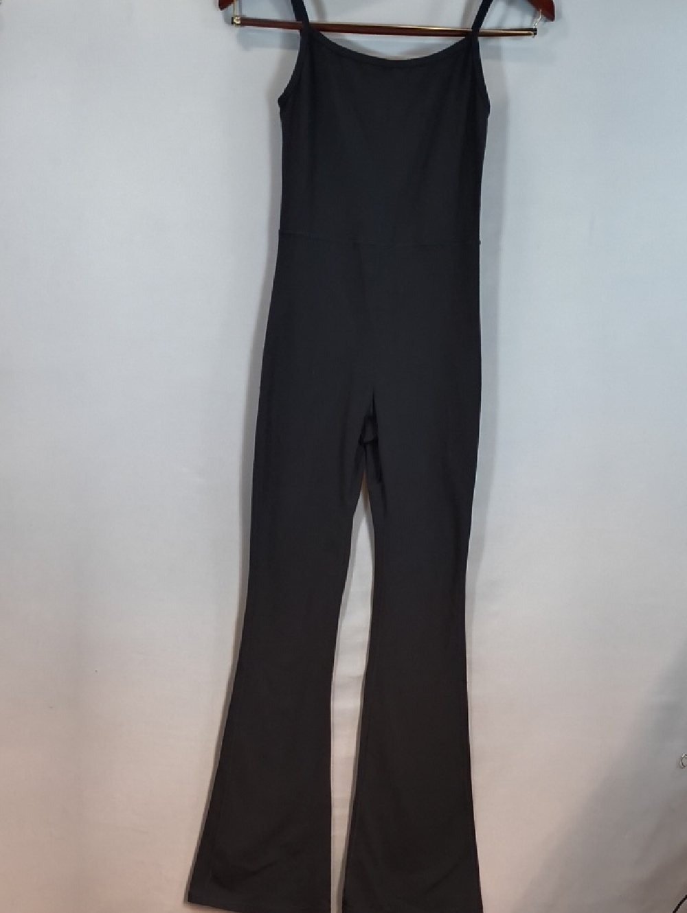 Qinsen Black Women's Flare Stretch Jumpsuit